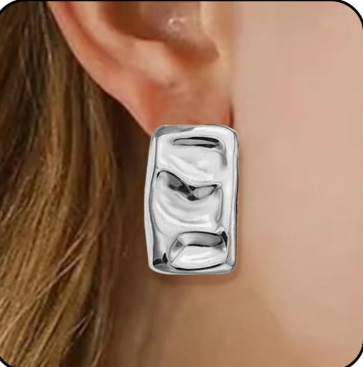 Geometric Silver Earrings